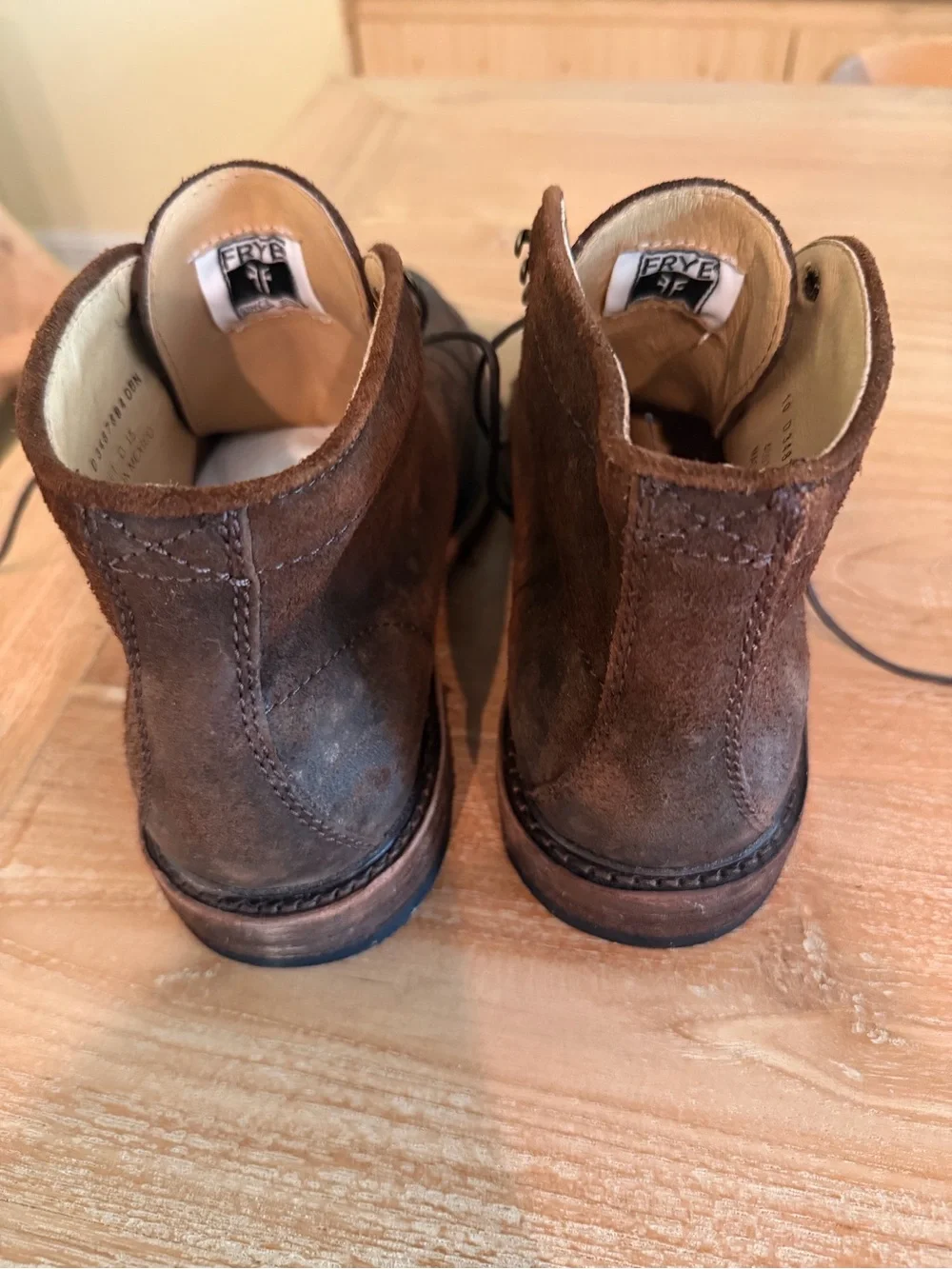 Frye Men's Brown Suede Lace-Up Boots